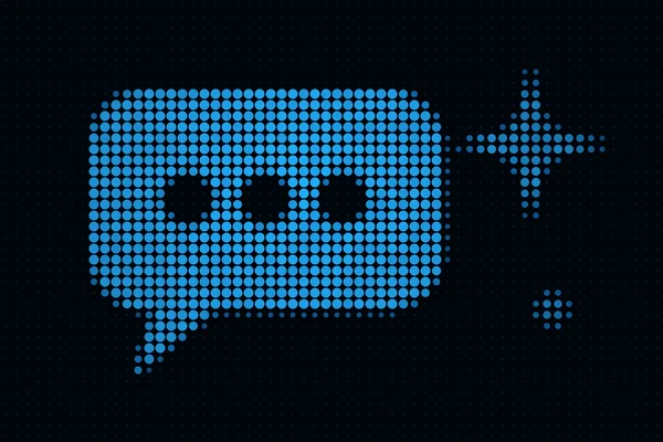 Burbuja de chat con puntos azules junto a una estrella: el agente de IA de Sparkling en Telegram