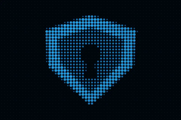 Escudo con cerradura en puntos azules: custodia propia de las claves
